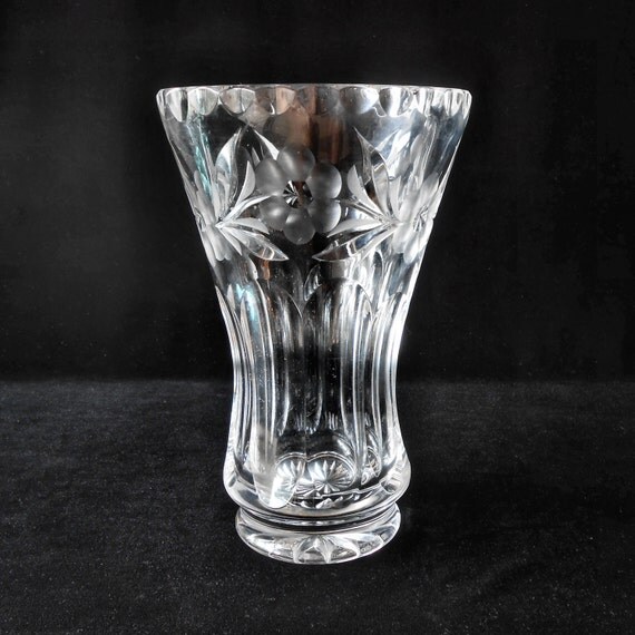 Large Vase Cut Lead Crystal by KenFrankCollectibles on Etsy