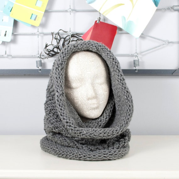 Knit Hooded Scarf Cowl Hood Cowl Scarf Neck Warmer