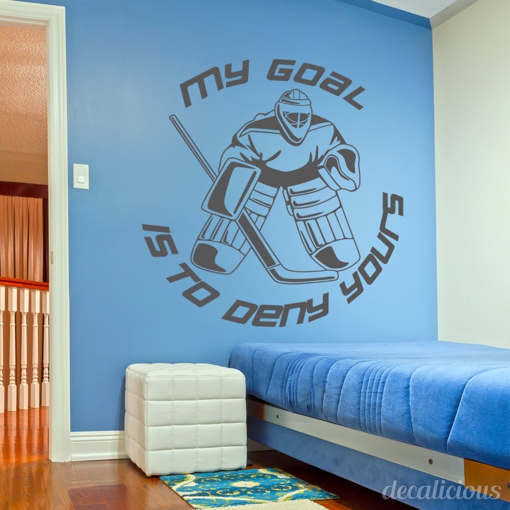 Hockey Wall Decal Large Decal Custom Name Decal Boys Room