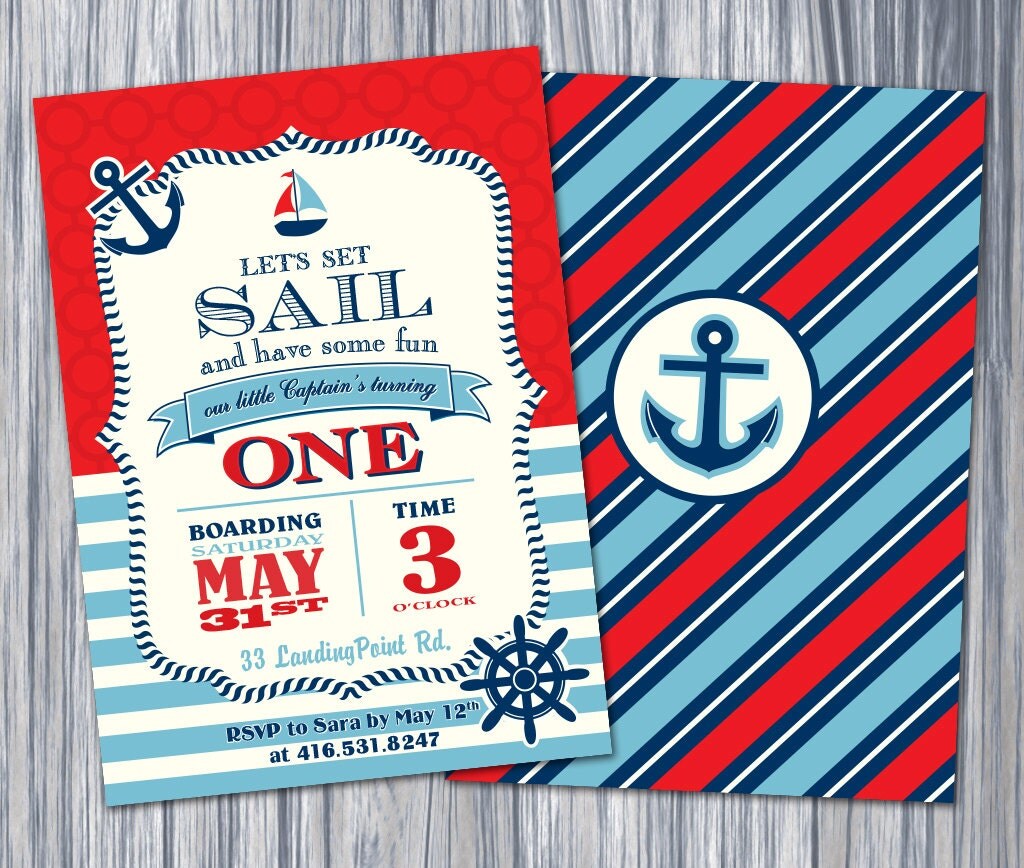 Nautical 1St Birthday Invitations 4