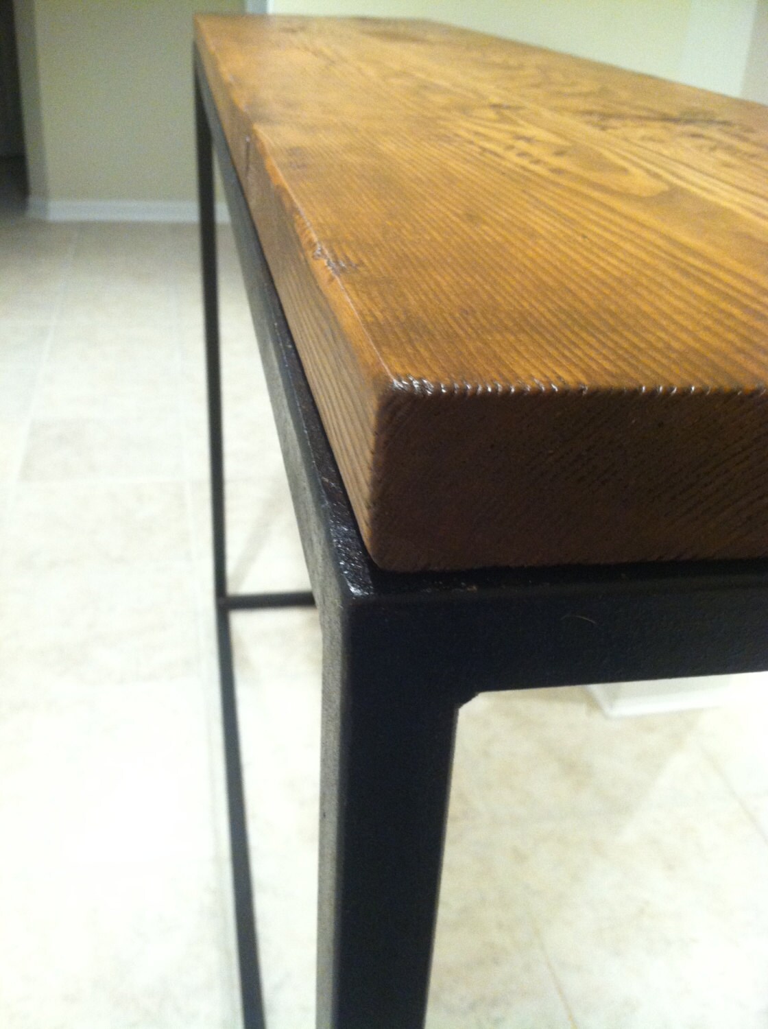 Rustic reclaimed wood steel leg bar table by RustySplinterMD