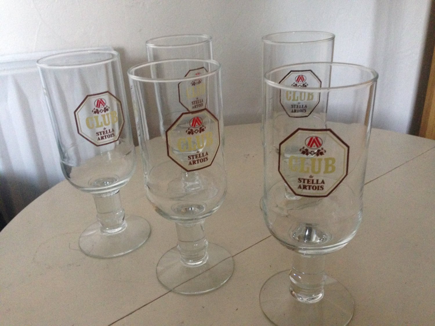 Vintage Stella Club Artois Beer Glasses x by HannahsVintageThings