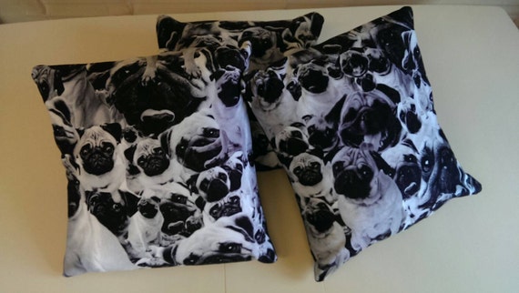 black pug cushion