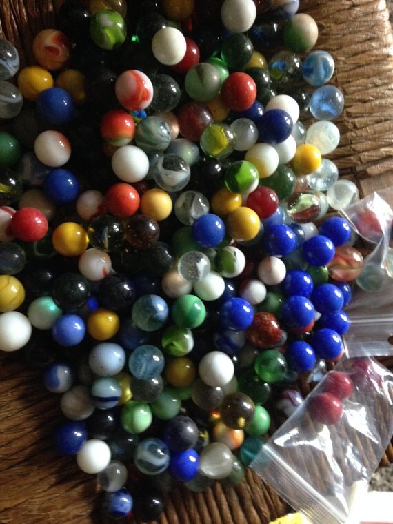 Huge Lot Vintage Toy Marbles All different types by BigFishTails