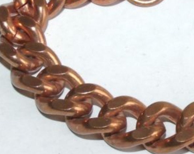 Storewide 25% Off SALE Beautiful Vintage Interlocking Chain Link Heavy Solid Copper Bracelet in Unique Masculine Style