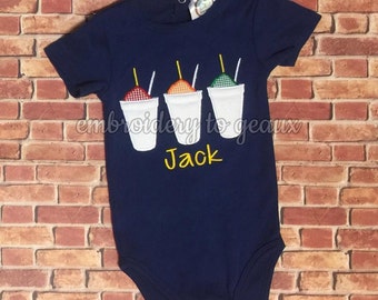 Personalized Springtime Triple NOLA Snowball Child's Navy Blue or White Infant Bodysuit