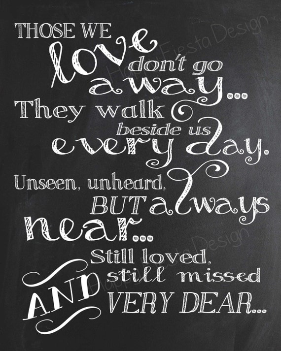 Wedding Memorial SignThose We Love Don't Go by HappyFiestaDesign