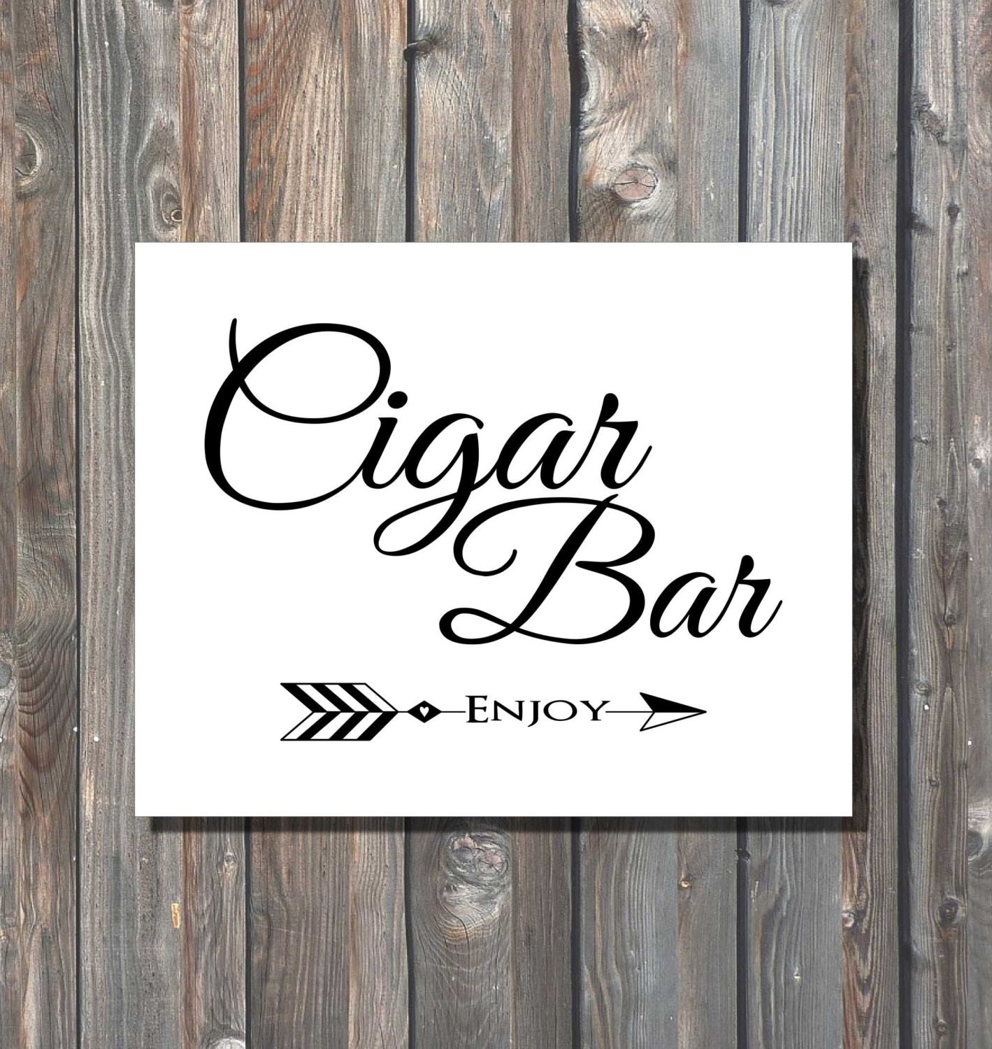 Printable Wedding Cigar Bar Sign Printable by HappyFiestaDesign