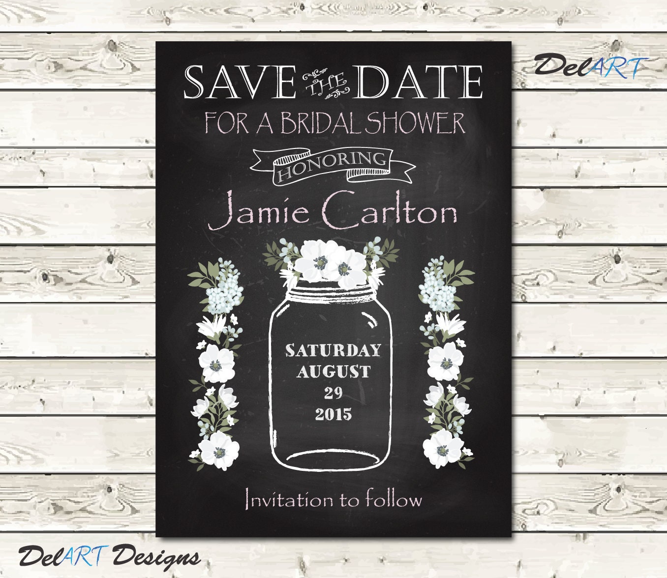 Bridal Shower Save The Date or invite Bachelorette Party