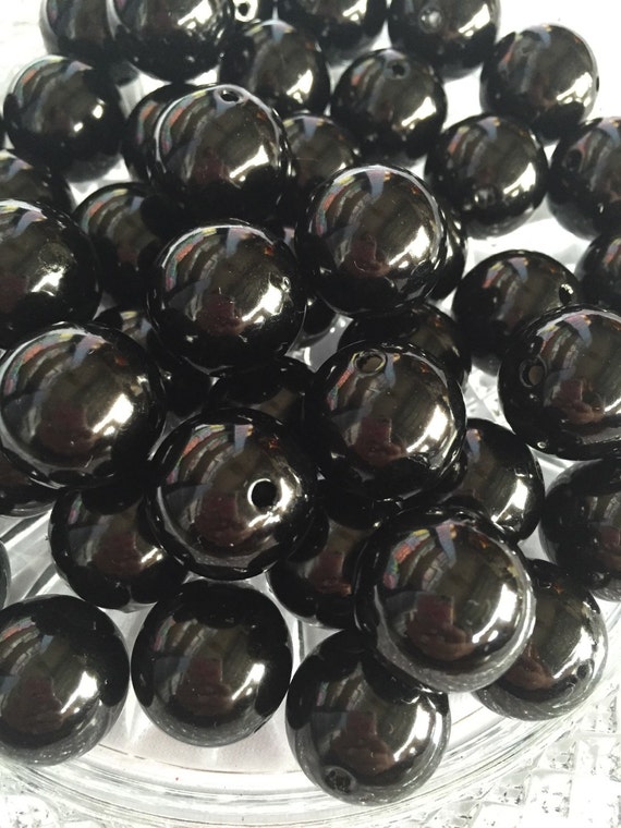 Black 20mm Solid 10pc Wholesale Beads by Kayleesbeadboutique