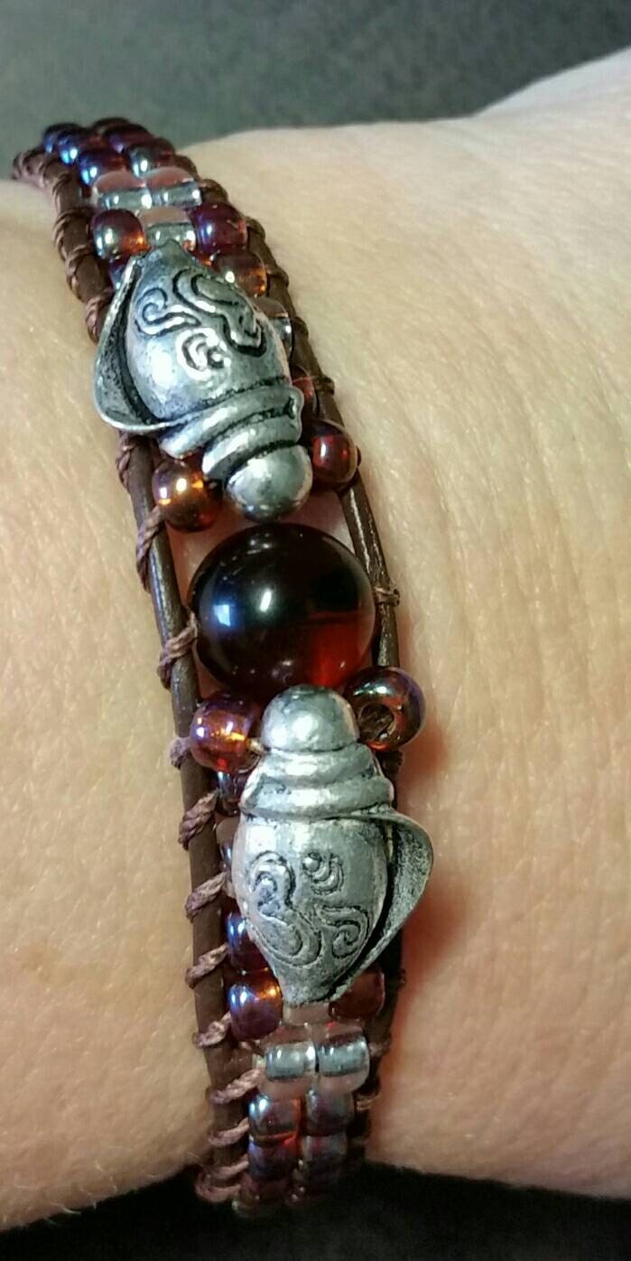 leather wrap bracelet Leather wrapped bracelet Antique