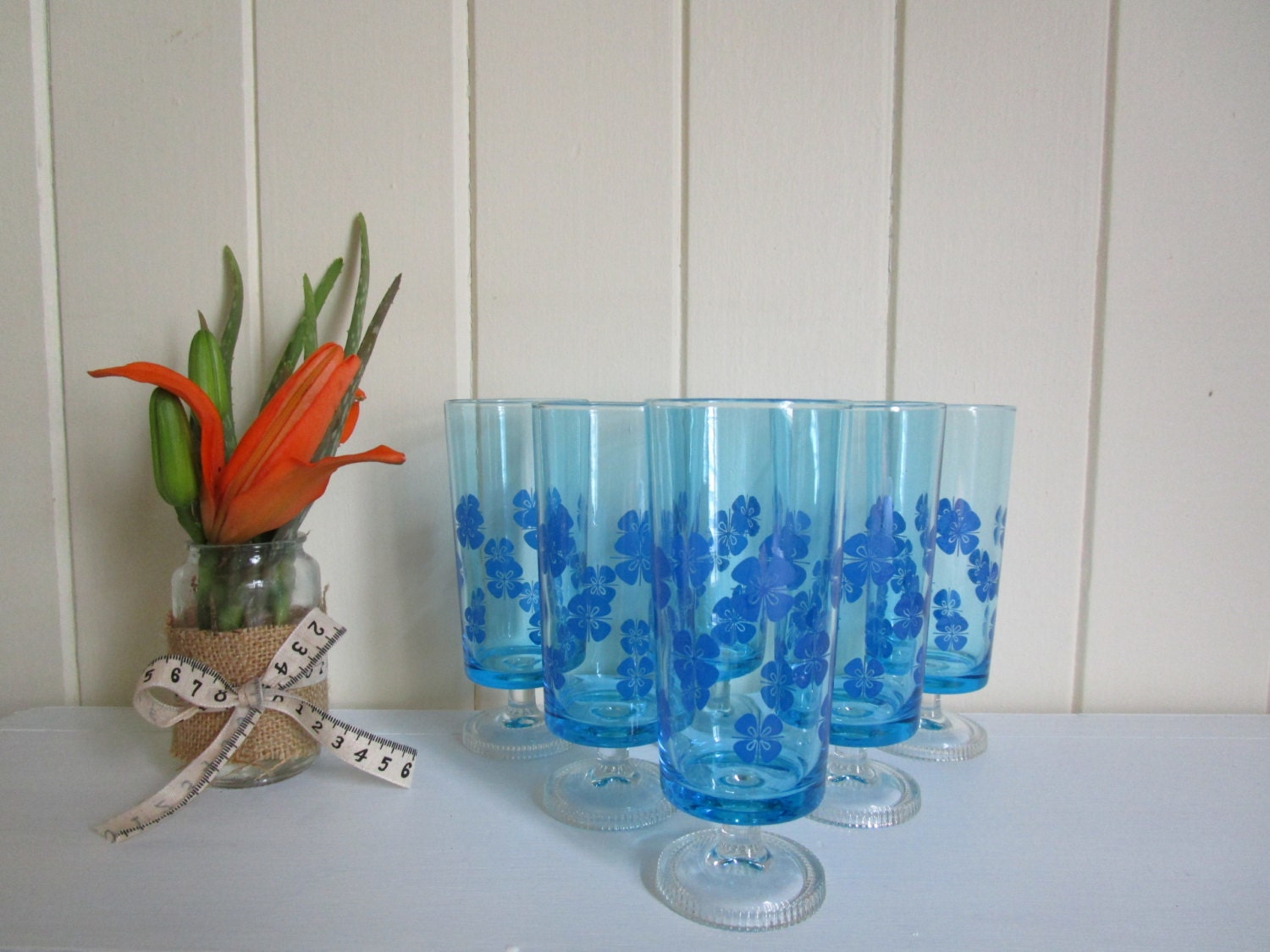 Vintage Highball Glasses, Retro Glassware, Mid Century Glassware, Set