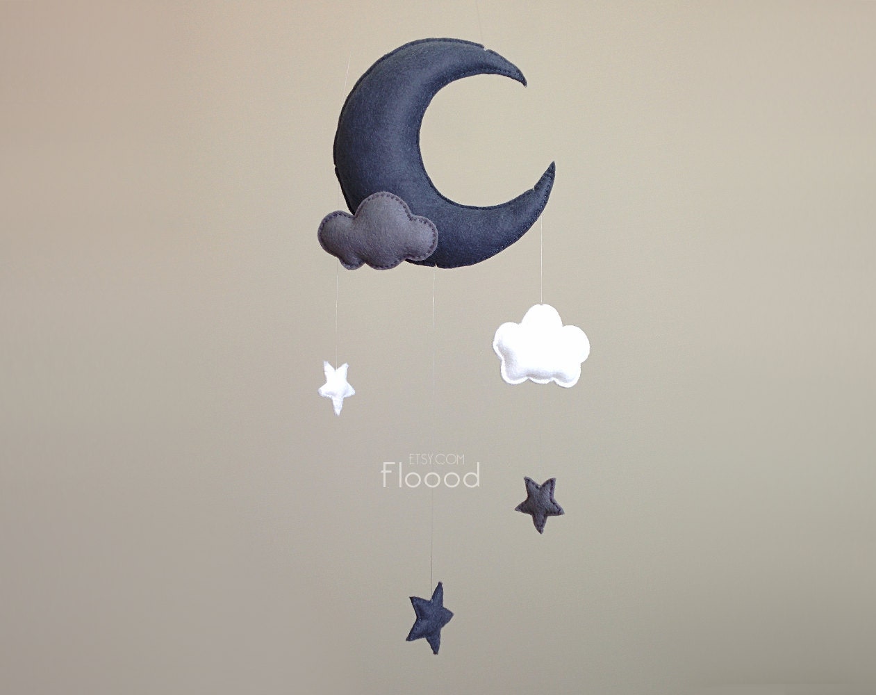 Moon Baby Mobile Stars Nursery Decor Clouds Baby Nursery