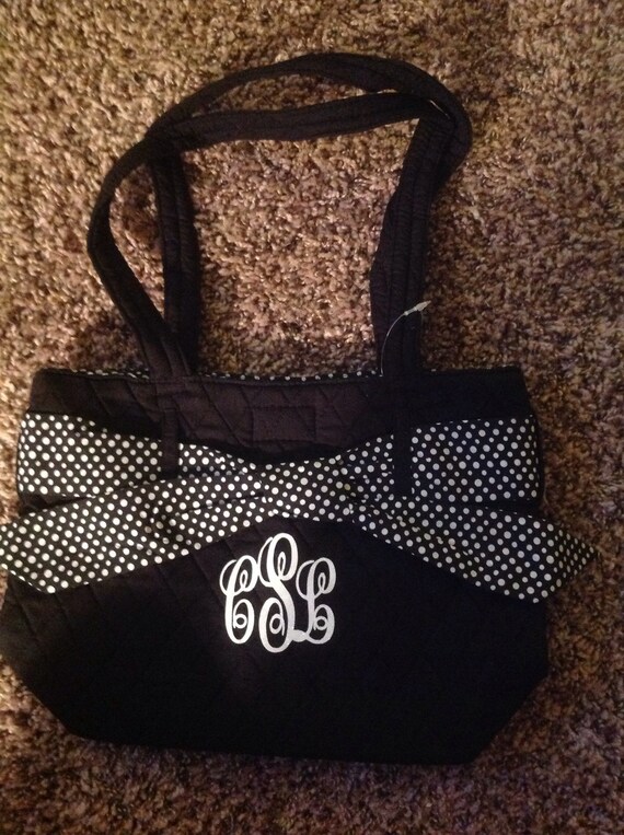 Items similar to Quilted tote bag, monogrammed tote, personalized tote
