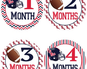 Ole Miss Rebels Football Baby Belly Stickers ~ College Football Monthly Baby Stickers (319)