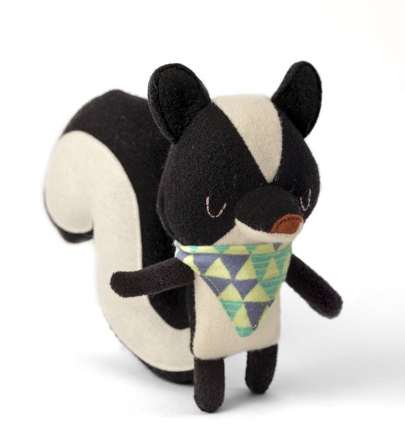 Toy Skunk stuffed animal soft toy woodland by LittleBellwoods