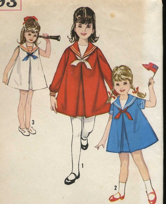 Girls Sailor Dress Sewing Pattern Simplicity 5293 Size 4
