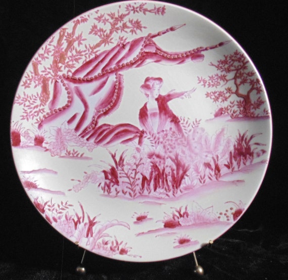 Oriental Accent plate by AMAttics on Etsy