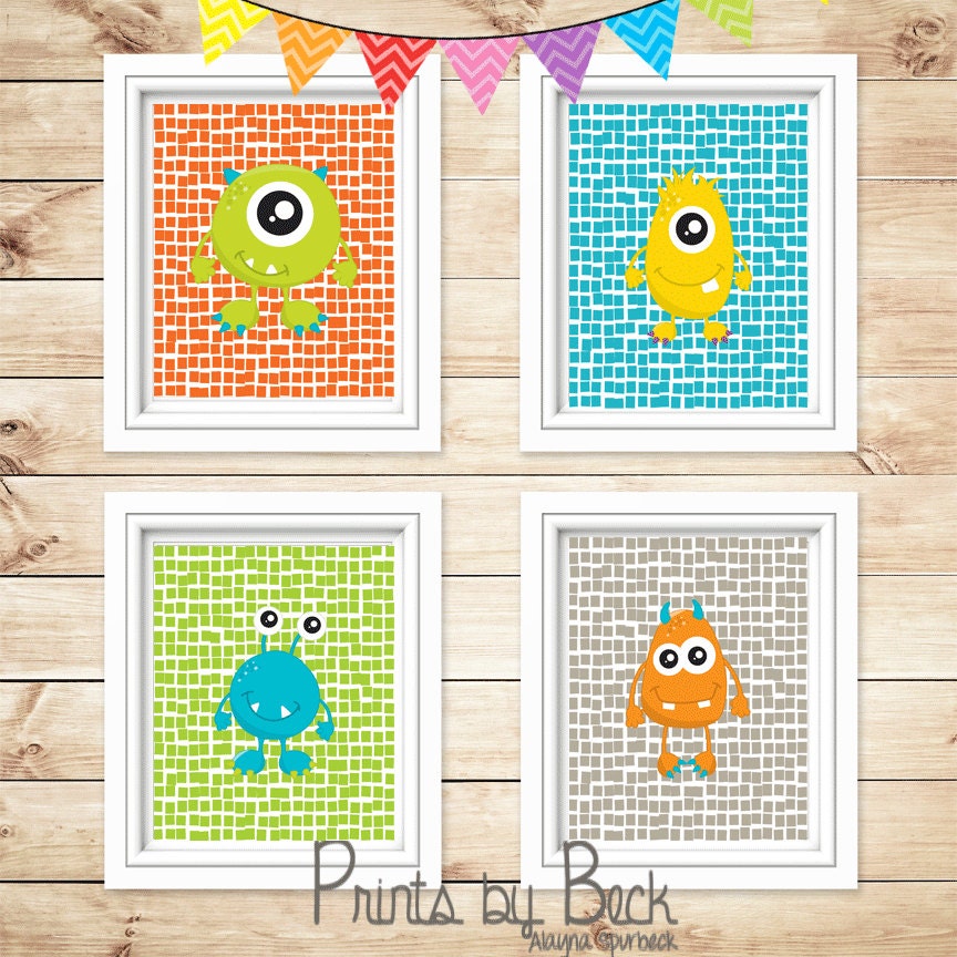 Children's Printable Monster Wall Art Nursery Wall Art