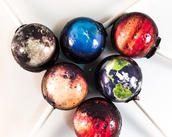 6 Planetary Outer Space Hard Candy Lollipops