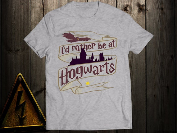 I'd Rather Be At Hogwarts T-Shirt Harry Potter by HighVoltageTees