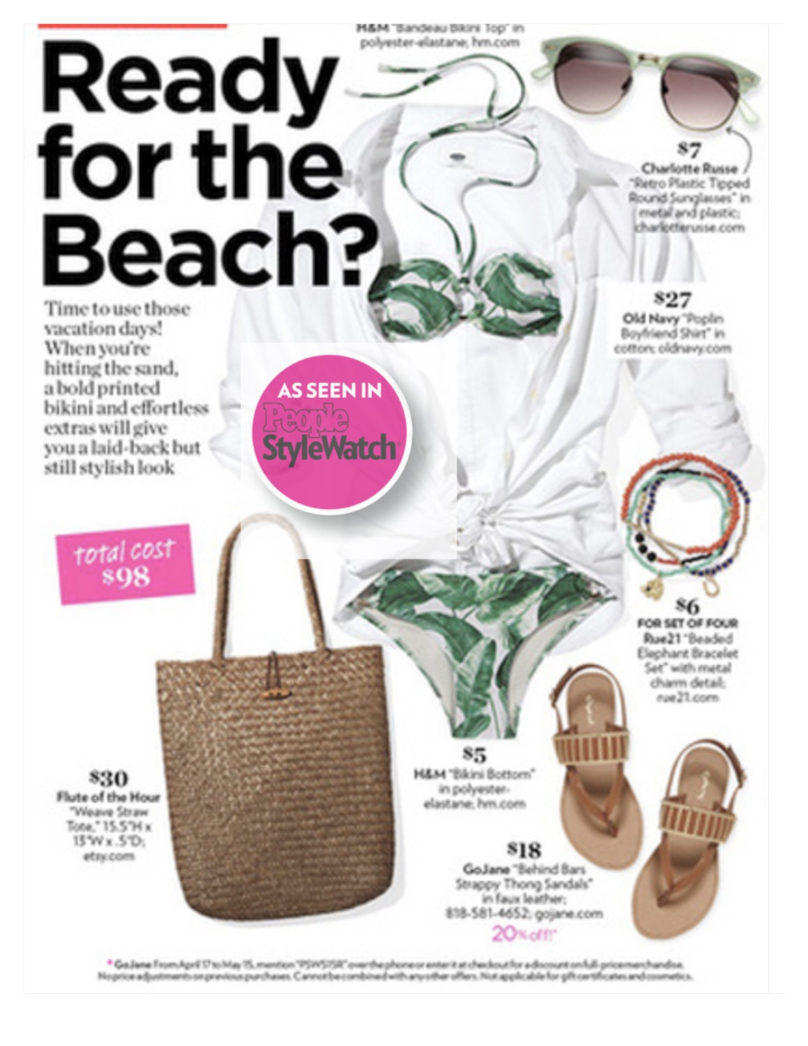 Featured on People StyleWatch Magazine Weave Straw Tote