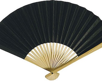 black premium paper hand fan set of 5 fans bamboo beach destination wedding favors summer outdoor - Decorative Fans black premium paper hand fan set of 5 fans bamboo beach destination wedding favors summer outdoor - Decorative Fans