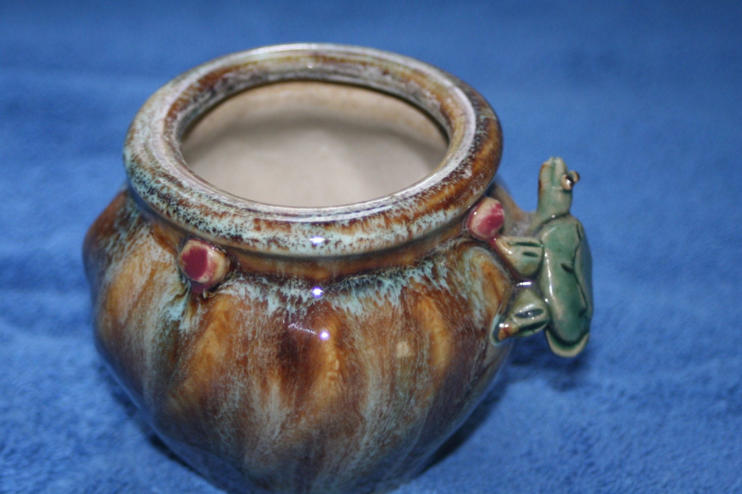 Vintage Handmade Pottery Vase Frog collectible by VintageCastaways