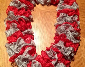 Harvest Red Ruffled Scarf