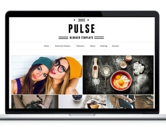 Premade Blogger Template-Pulse Responsive| grid blog theme
