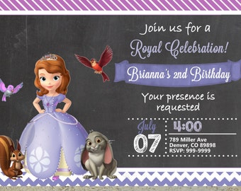Sofia the First Birthday Invitation - Sofia the First Invitation - Sofia the First Invite