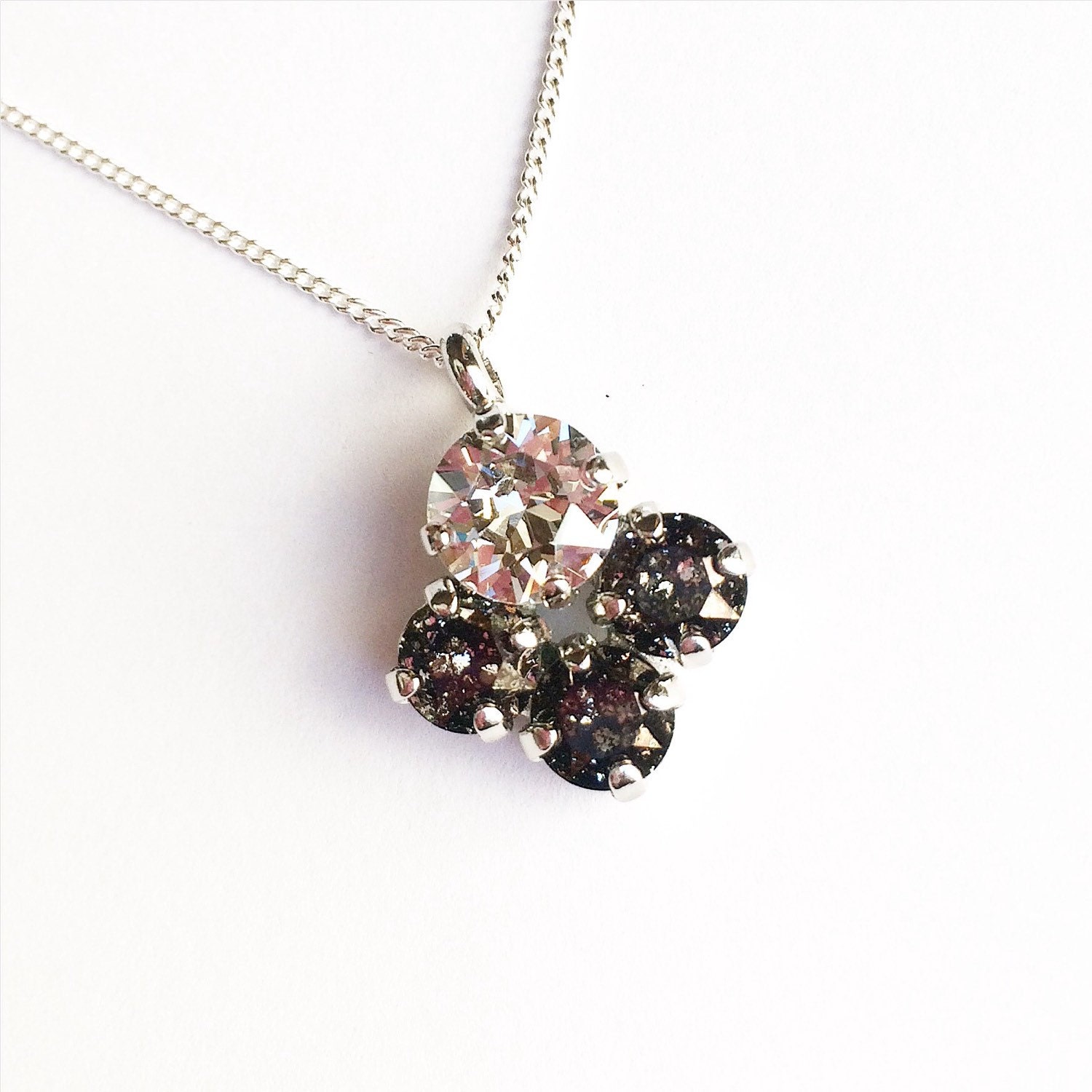 4 stone Swarovski bubble necklace