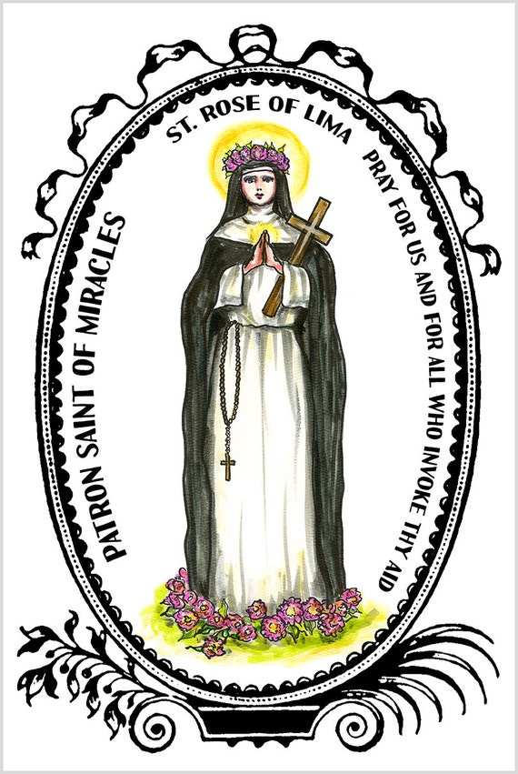 St Rose of Lima Patron of Miracles 4X6 by TouchedByTheSaints