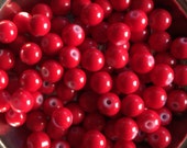 Bead, Red, 7 mm, 30 pcs, Glass Bead, Supplies