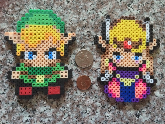 Perler Beads Link & Princess Zelda Sprites from the by BabeCreates