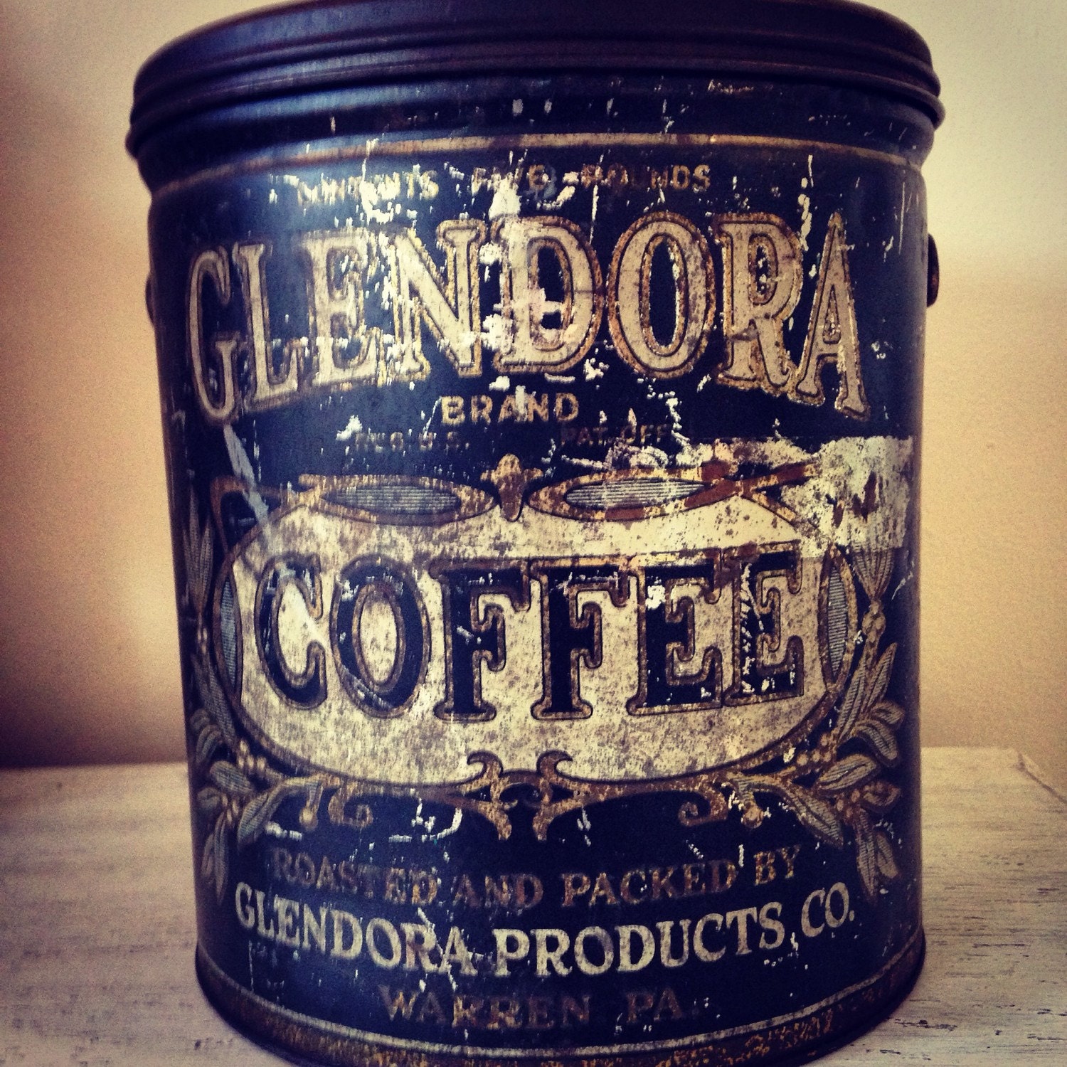 Antique Coffee Canister / Vintage Coffee Tin / Glendora