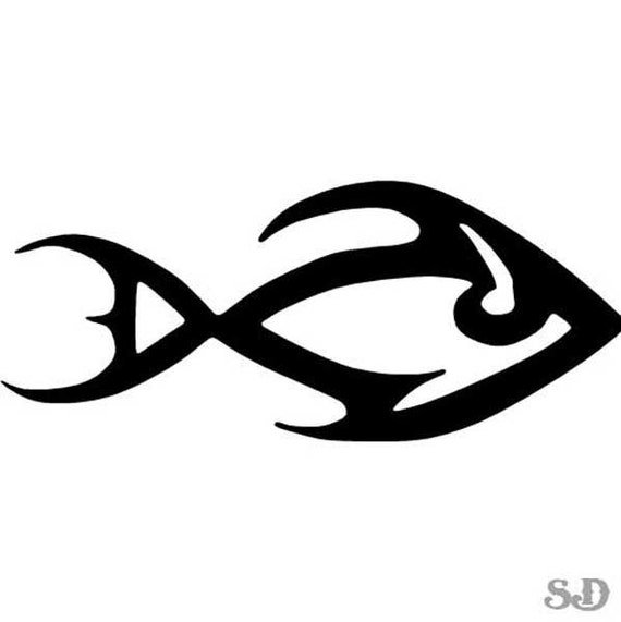 Tribal Fish Art Design Vinyl Decal Sticker 6 x