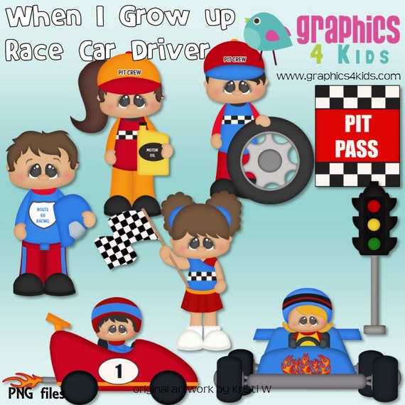 When I grow up Racing car driver Digital Clipart Clip art