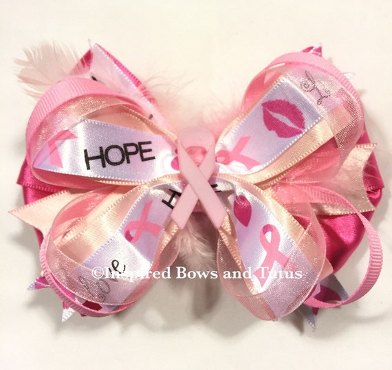 Breast Cancer Awareness Hair Bow By Inspiredbowsandtutus On Etsy 8662