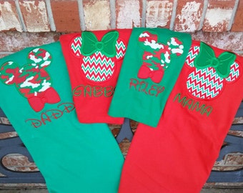 Christmas Disney shirt Boys Mickey Mouse or Girls Minnie Mouse Head Applique Shirt.First Disney Shirt to see Mister Mouse and Minnie