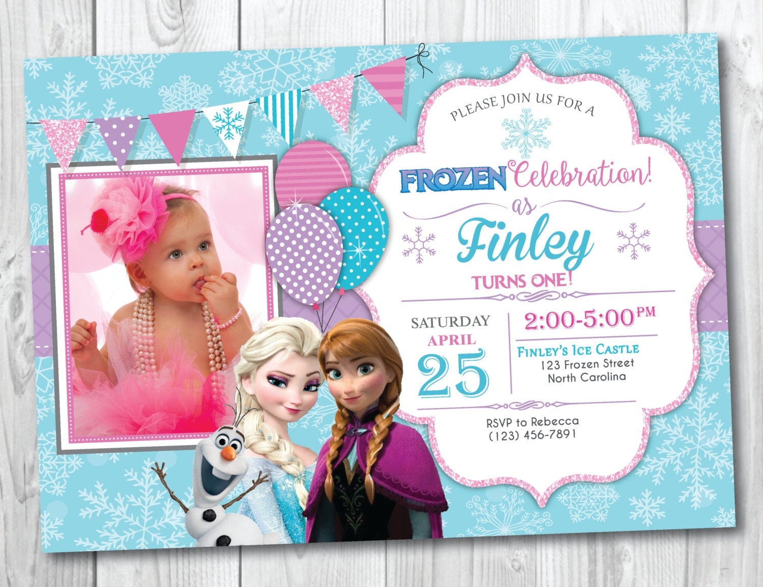 Frozen Birthday Invitation Printable With Photo Frozen