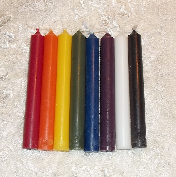 Candle Set Rainbow Colors For Altars Charms and Magic