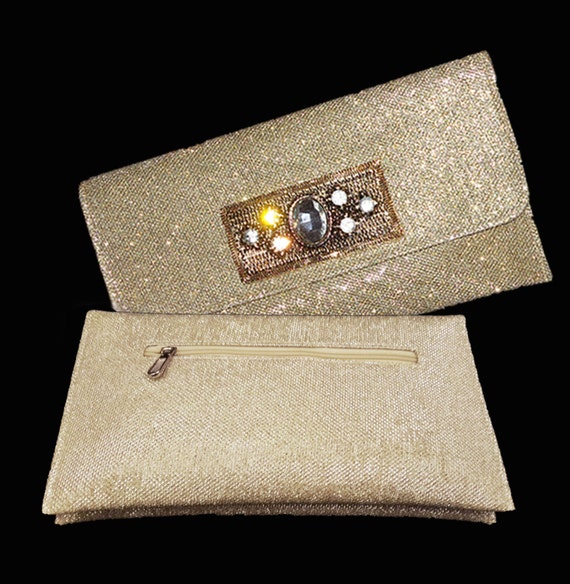 oversized gold clutch