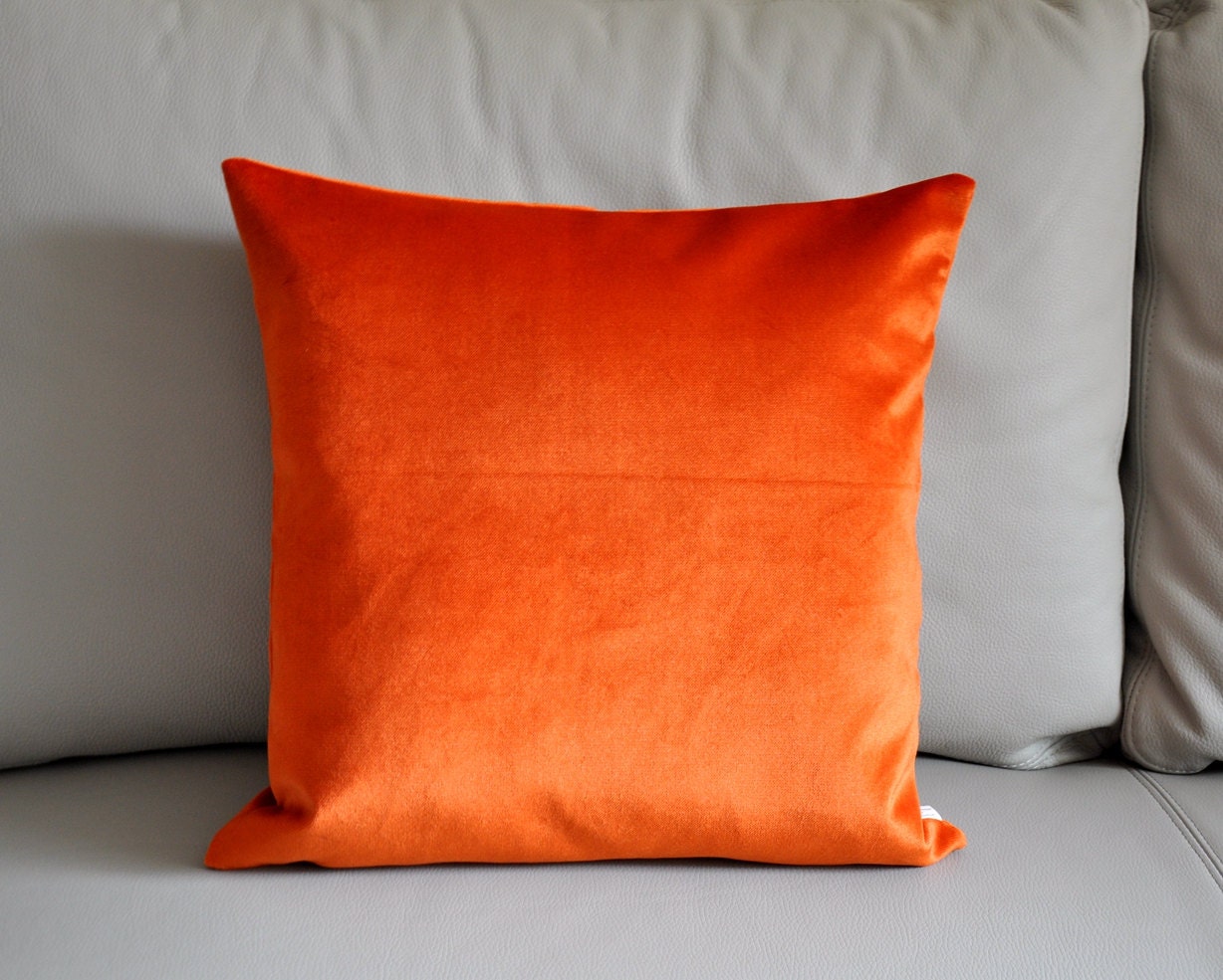  Orange  velvet  pillow  cover orange  red cushion cover velvet 