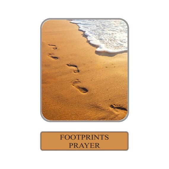 Footprints Prayer Card by TheCandleandCardCo on Etsy