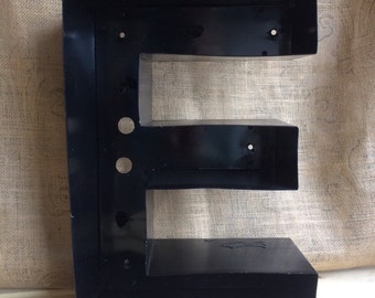 Salvaged sign letters! Black metal "E".