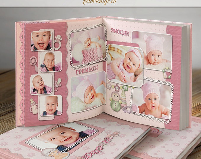 PHOTOBOOK - Our little angel- style of scrapbooking - Photoshop Templates for Photographers. 12x12 Photo Book/Album Template