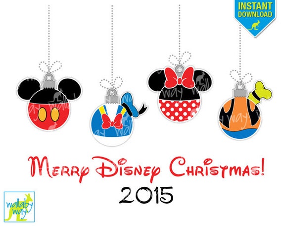 Items similar to 2015 Disney Christmas Ornaments Printable 