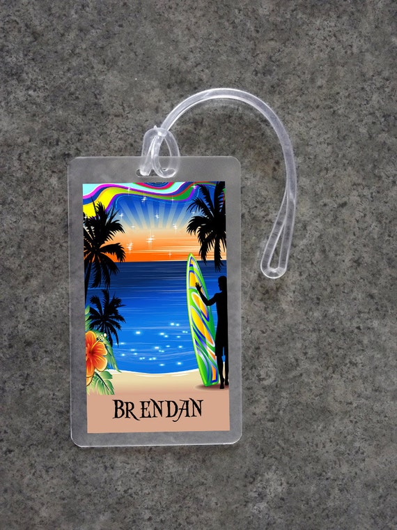 Tropical Luggage Tag Personalized Luggage Tag Custom Tropical