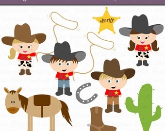 Clip Art Western Clipart western clipart etsy cowboy kids digital art set commercial use clip instant download cowgirl clipart